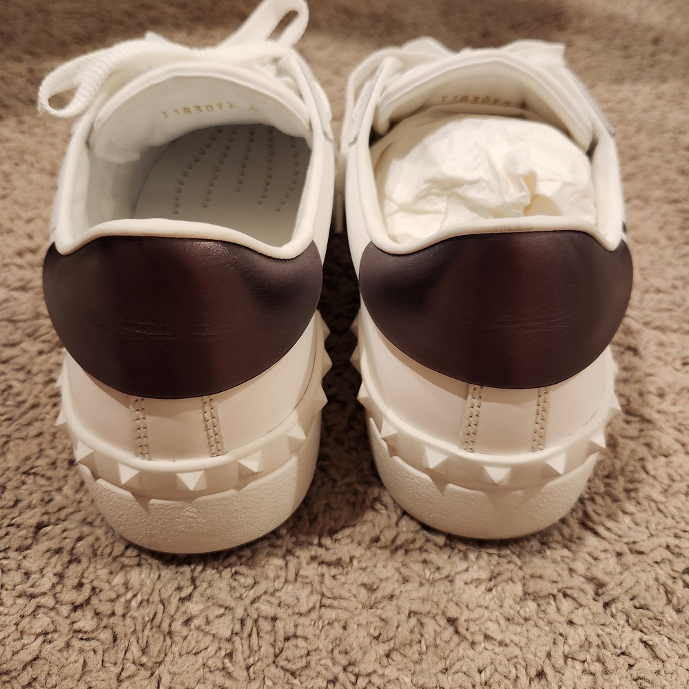 Valentino Garavani White and Brown Sneakers